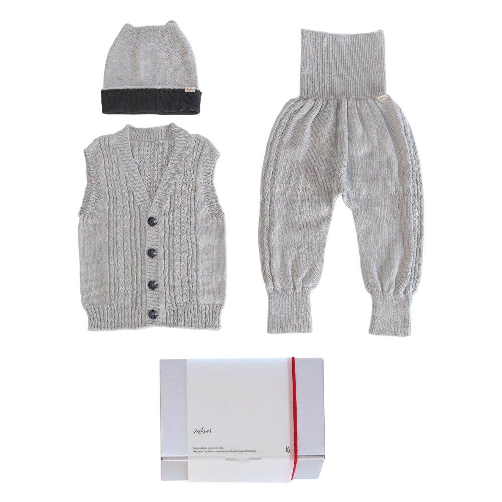 出産祝い 日本製 ベビー服 3点 セット ベスト 腹巻きパンツ 猫耳 ニット帽 ベビー キッズ itofumi 爆買_2