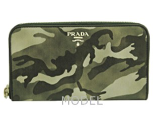 プラダ 財布 メンズ 長財布 ラウンドファスナー 迷彩/カモフラージュ 1M0506 アウトレット 商品コード PRADA,