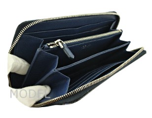 プラダ 財布 メンズ ラウンドファスナー長財布 サフィアーノ チェック サンプル品 アウトレット 商品コード PRADA,