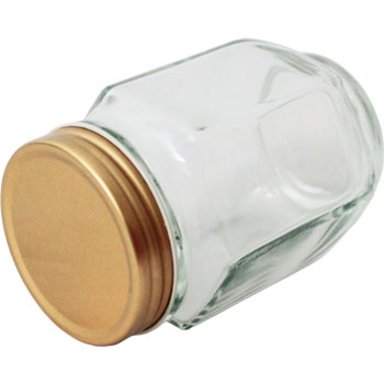 ガラス瓶 蓋付き エスジェー 200NN ゴールドキャップ付 ビン ジャム