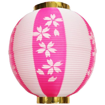ポリ尺丸提灯 桜柄 1個 花見 桜祭り 桜カーニバル お祭り ちょうちん