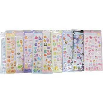 かわいさいっぱいぷっくりシール10種セットシール デコステッカー 動物