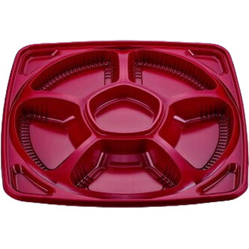 北原産業 オードブル容器 KS-650A 朱黒 透明のせ蓋付 10個入