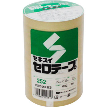 セキスイ セロテープ No.252 15mm×35m 10巻セット 透明テープ 梱包