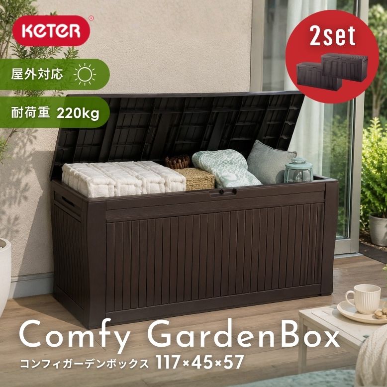 keter コンフィ ガーデンボックス 2個セット｜ 物置 屋外 収納 屋外