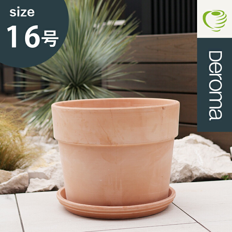 植木鉢 素焼き テラコッタ 16号鉢 陶器 プランター 浅鉢 イタリア