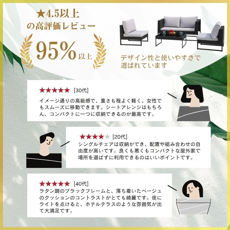 先行予約 ラタン調 ガーデンファニチャー ソファ ロンピカーポソファ 4点セット 代引不可 大型宅配便Y_2