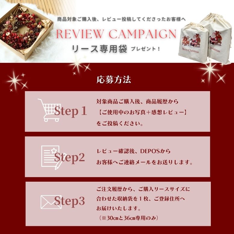 DEPOS レビュー特典付き リース 玄関 北欧 おしゃれ 冬 クリスマス