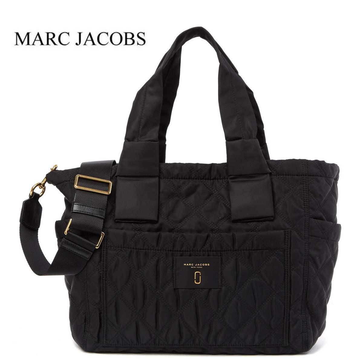 MARC JACOBS ブラック キルティング マザーズバッグ MARC JACOBS マークジェイコブス キルティング ナイロン