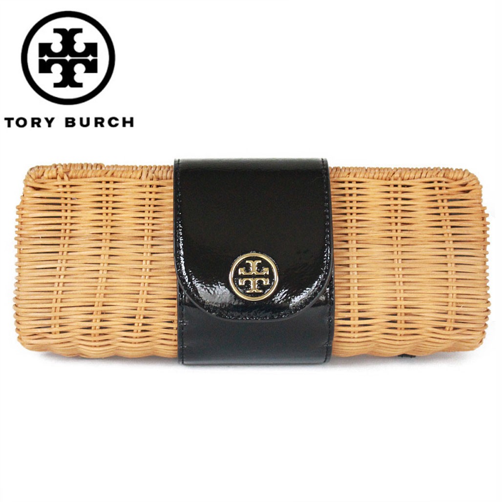 トリーバーチ　クラッチバッグ　TORYBURCH 籐 かご オレンジ 金ロゴ tb57057.jpg