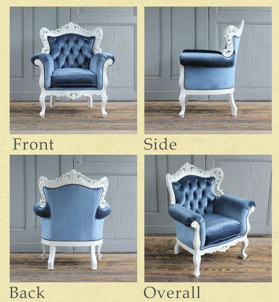 ロココ ソファ 1人掛け アンティーク 猫脚 ロマンチック