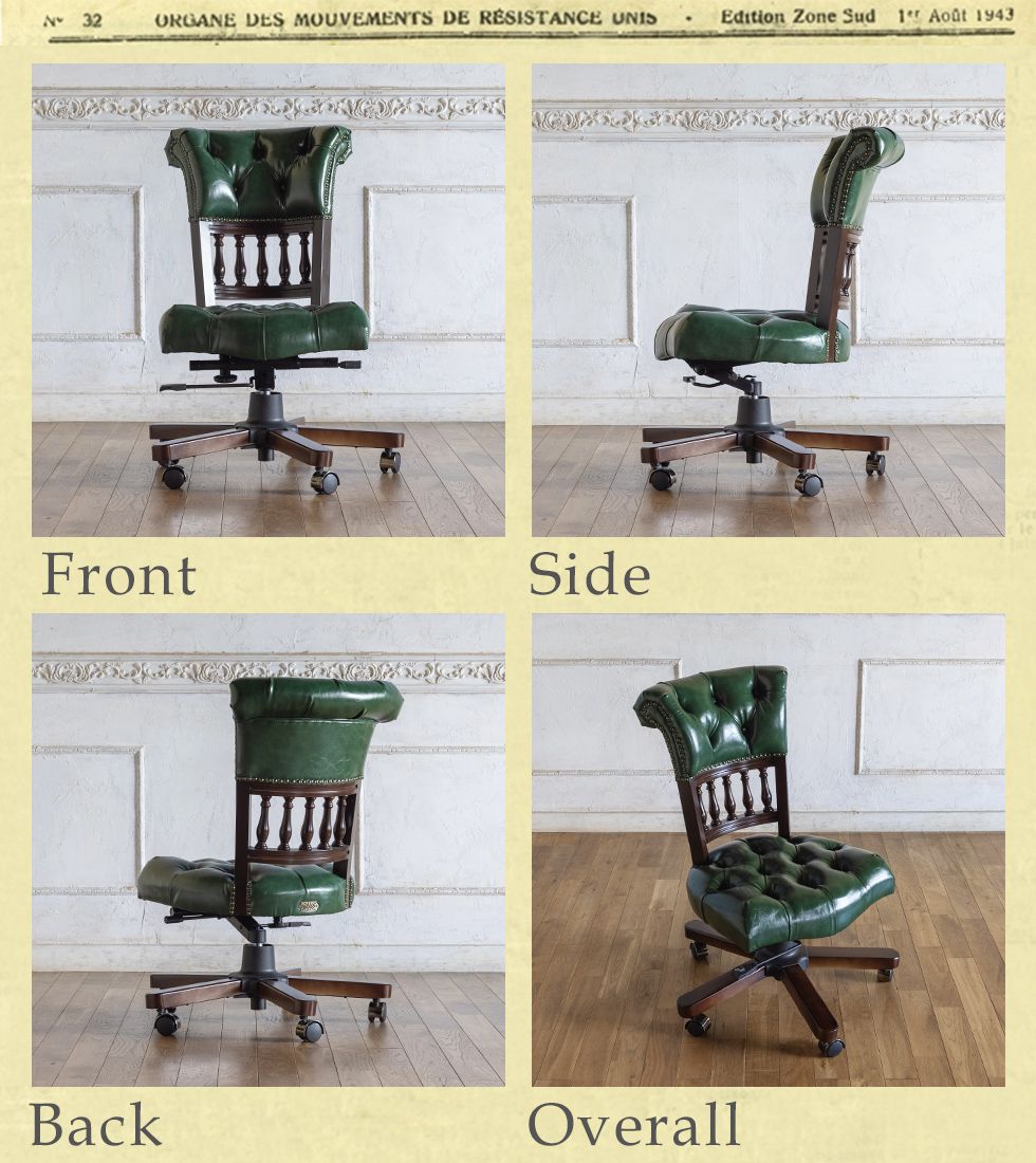 英国調 デスクチェア 9001-m-ofシリーズ キャスター付きタイプ