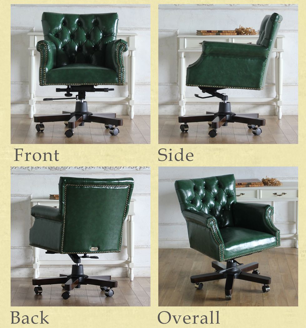 チェスターフィールド チェア アンティーク オフィスチェア PUレザー