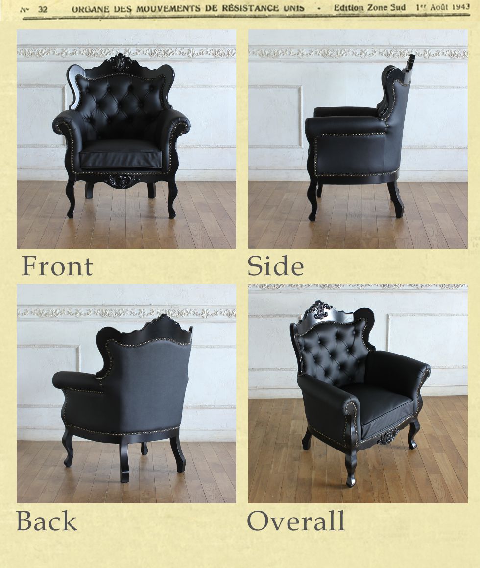 ロココ ソファ 1人掛け アンティーク 猫脚 ロマンチック プリンセス