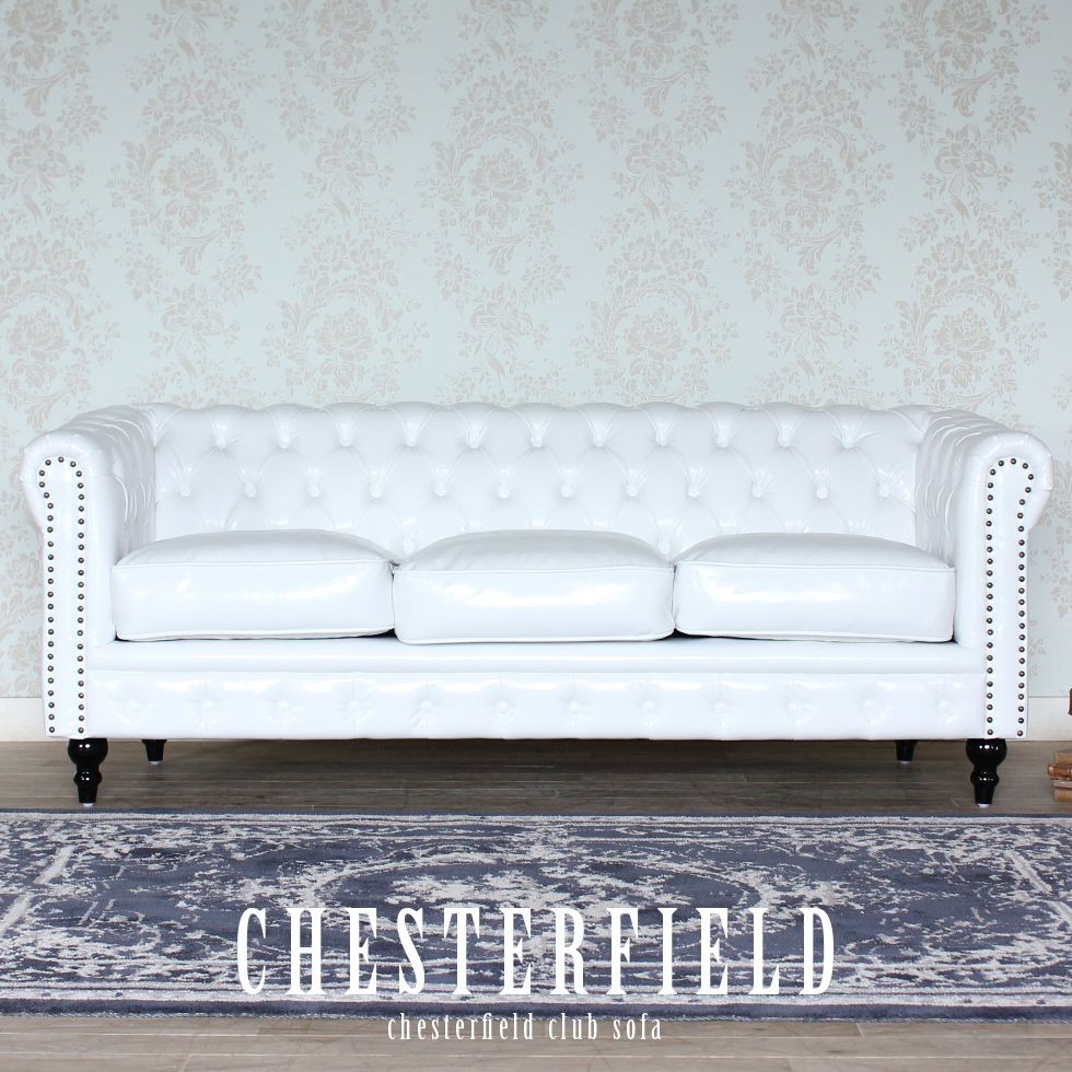 チェスターフィールド ソファ 鋲打ち 英国風 3p アンティーク コンパクト pvc ベルベット ファブリック 布　ヴィンセント 3人掛け vc3 リプロ E 179*78*69 |  | 20