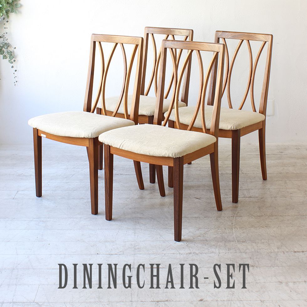 送料無料 アンティーク家具 椅子 ダイニングチェアセット 4脚 イギリス