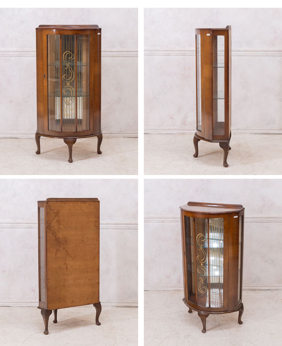 送料無料 アンティーク家具 チャイナキャビネット ショーケース