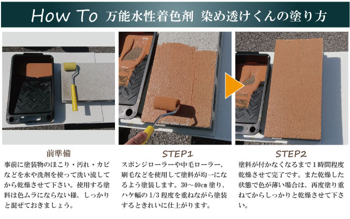 万能水性着色剤染め透けくんの塗装方法