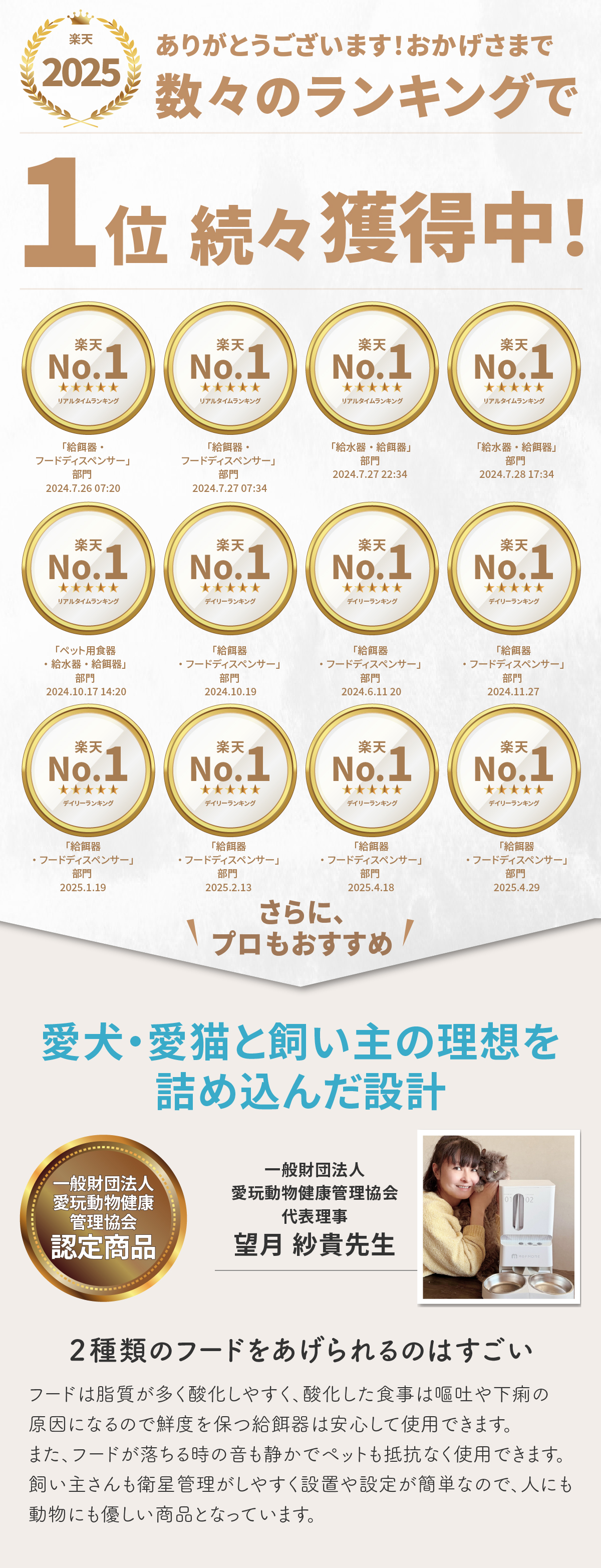 自動給餌器 猫 2匹
