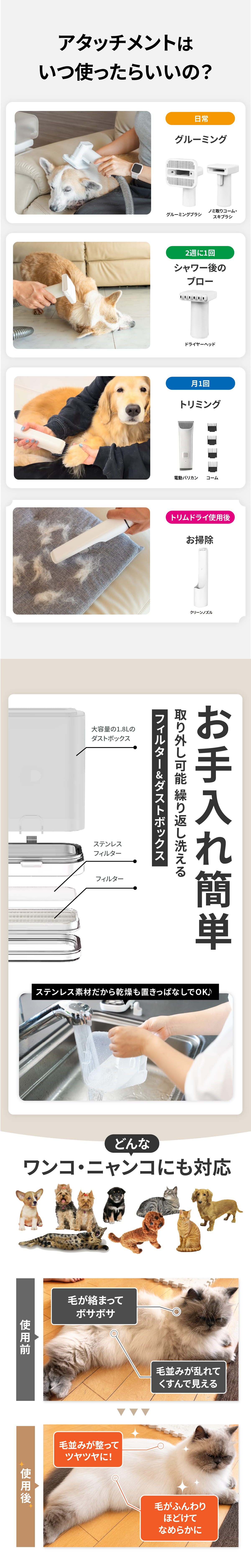 グルーミング掃除機