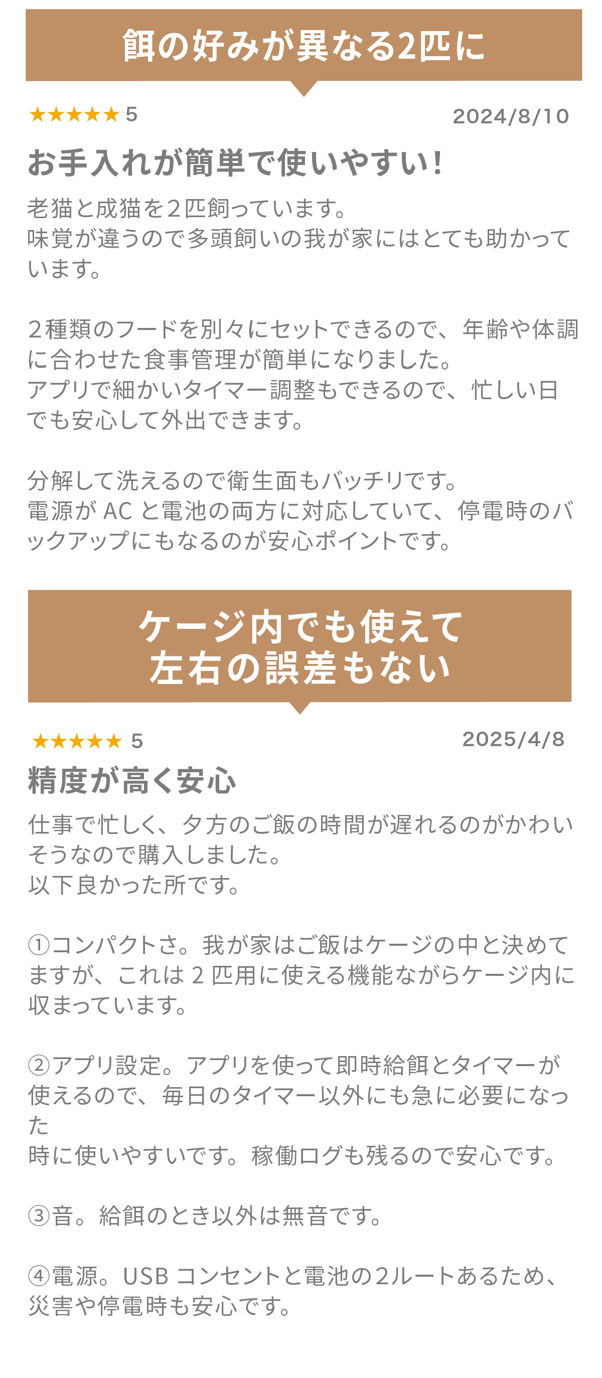 自動給餌器 猫 2匹