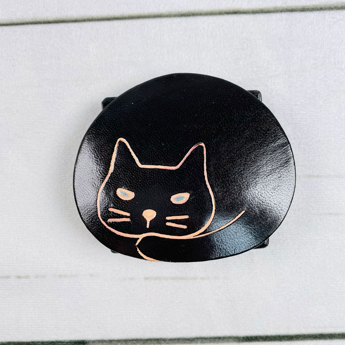 トモ・コーポレーション まるまる猫 ヤンピーコインケース（山羊革財布） 黒猫/茶トラ猫