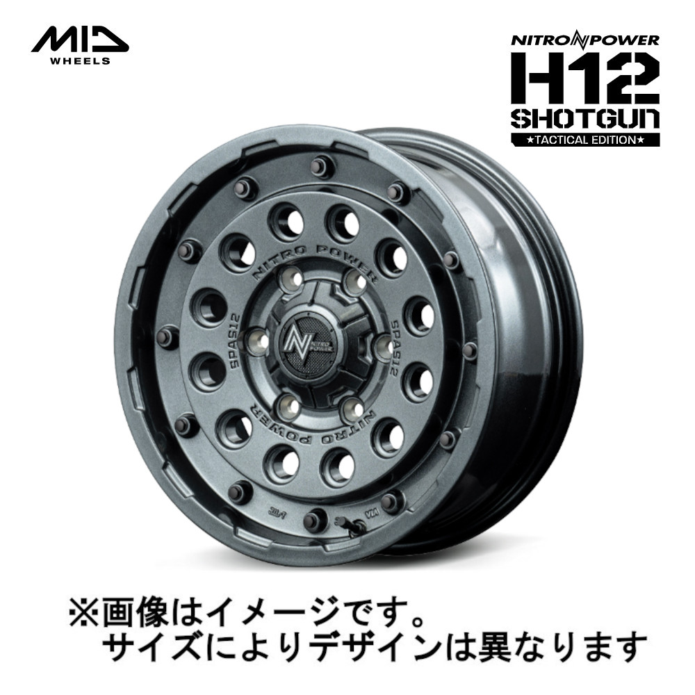 MID NITRO POWER ナイトロパワー H12 SHOTGUN ショットガン TACTICALEDITION 6/139.7 16x6.5J +38 ガンメタルシルバー
