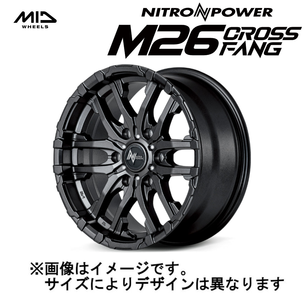 MID NITRO POWER ナイトロパワー  M26 CROSS FANG クロスファング 6/139.7 16x6.5J +48 バレルブラック/ドリルド