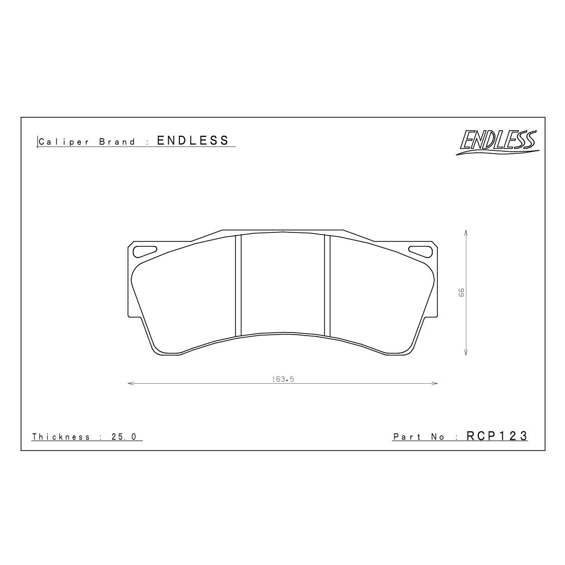 ENDLESS（エンドレス） キャリパーキット用 ブレーキパッド MX72 参考