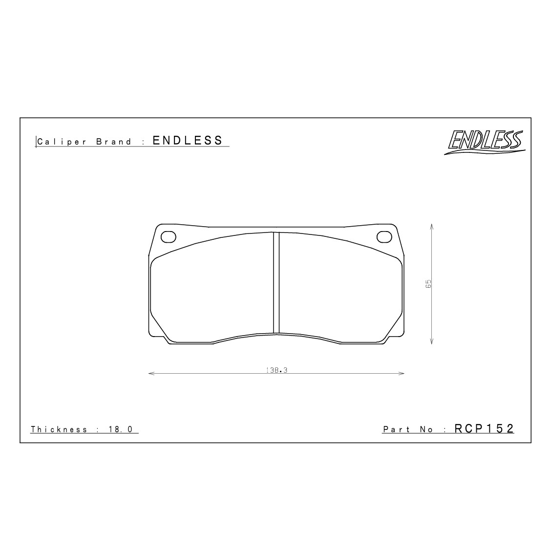 ENDLESS（エンドレス） キャリパーキット用 ブレーキパッド MX72 参考