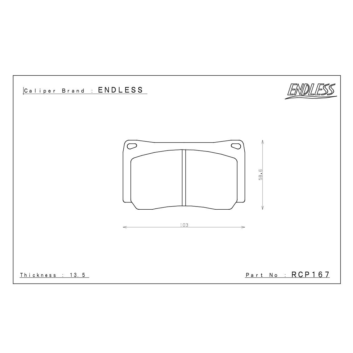 ENDLESS（エンドレス） キャリパーキット用 ブレーキパッド MX72 PLUS
