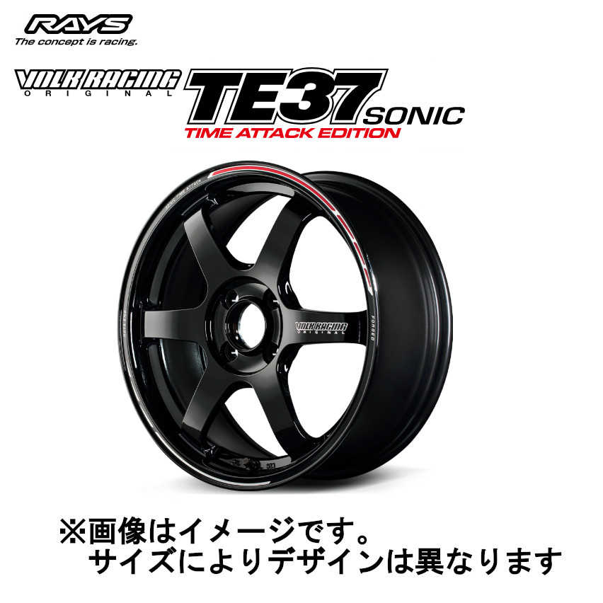 レイズ ボルクレーシング TE37 SONIC TIME ATTACK EDITION (4本セット) 4/100 16x7.5J +34 ブラック/REDOT (KR) 06676753492KR