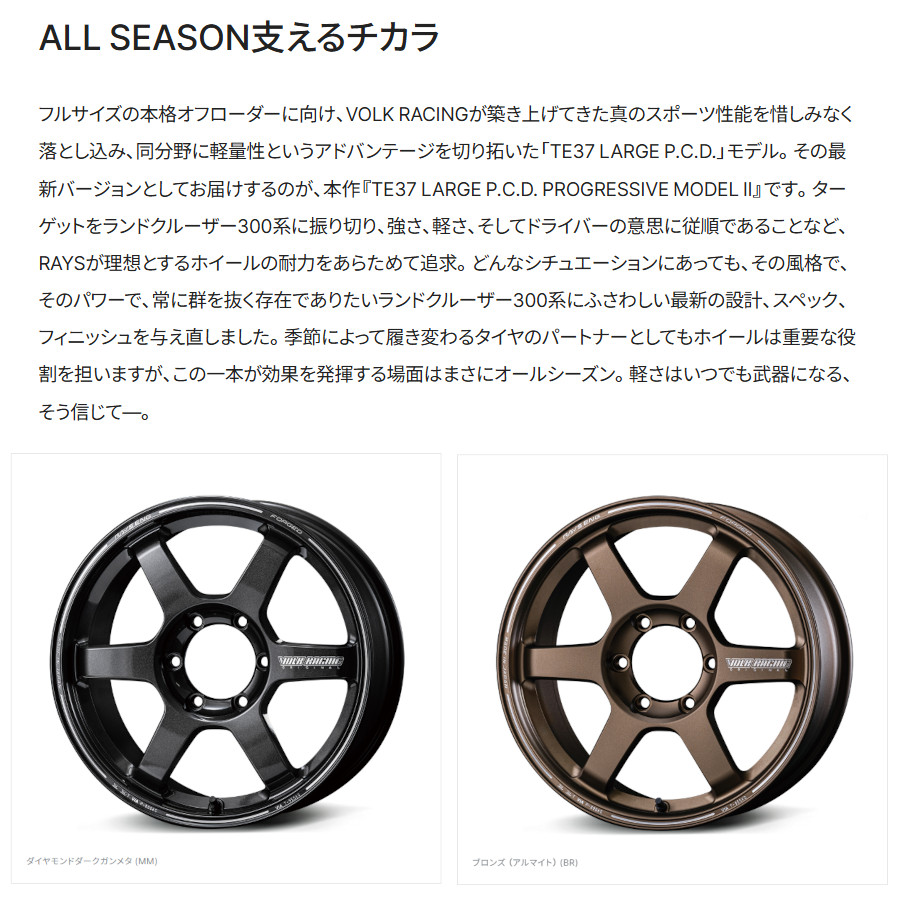 RAYS レイズ ボルクレーシング TE37 LARGE P.C.D. PROGRESSIVE