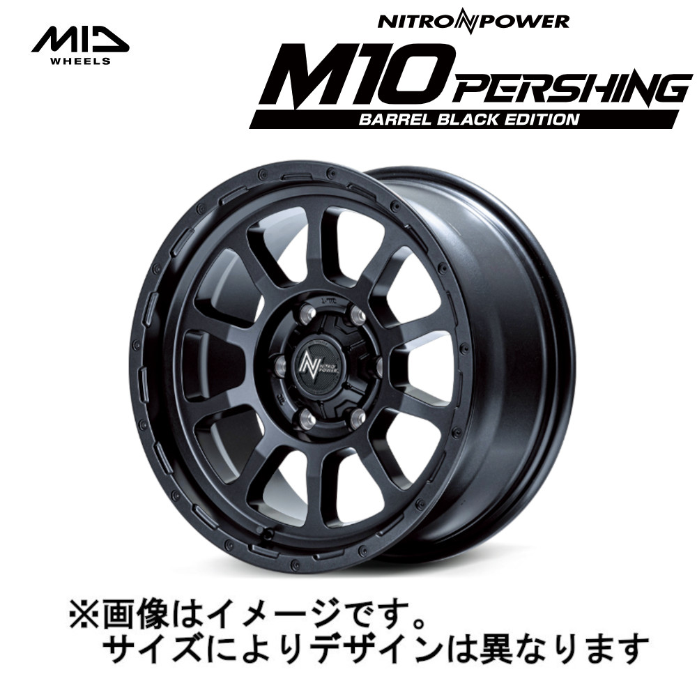 MID NITRO POWER ナイトロパワー  M10 PERSHING BARREL BLACK EDITION (4本セット) 5/114.3 16x7.0J +40 バレルブラック