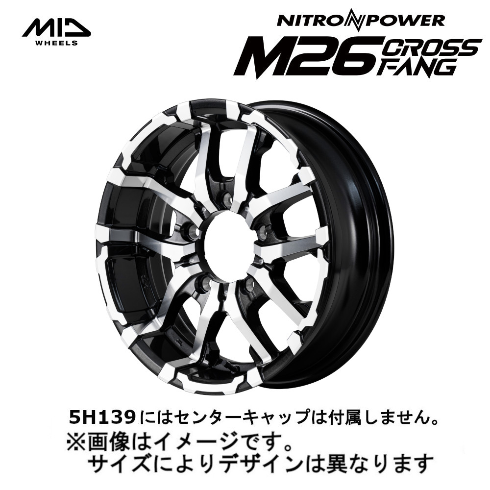 MID NITRO POWER ナイトロパワー M26 CROSS FANG クロスファング 5/139.7 16x6.0J -5 ブラックメタリック/ミラーカット