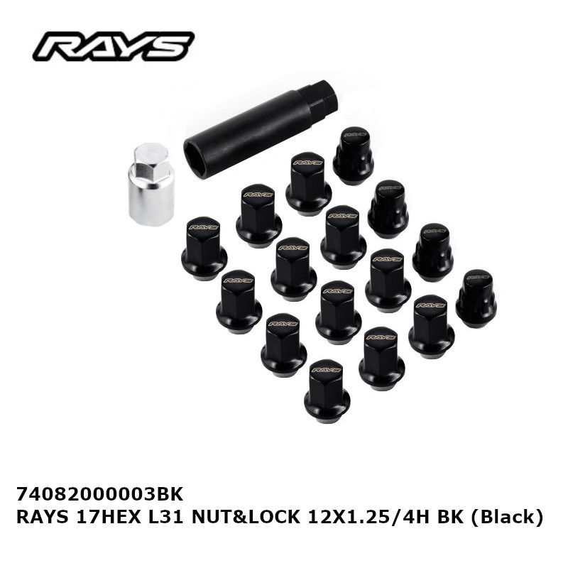 RAYS レイズ ナット＆ロックセット ロックナット ブラック 黒 M12xP1