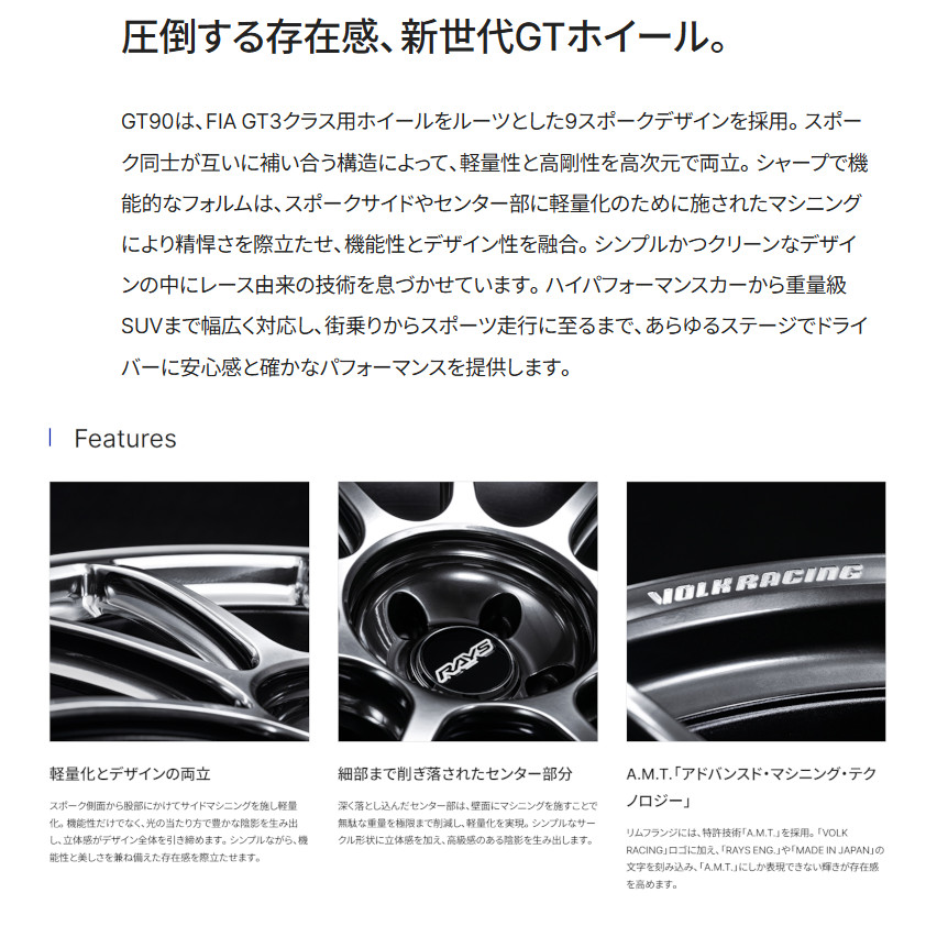 レイズ ボルクレーシング GT90 5/120 21x8.5J +40 シャイニングブラックメタル (HM) 02311854021HM_1