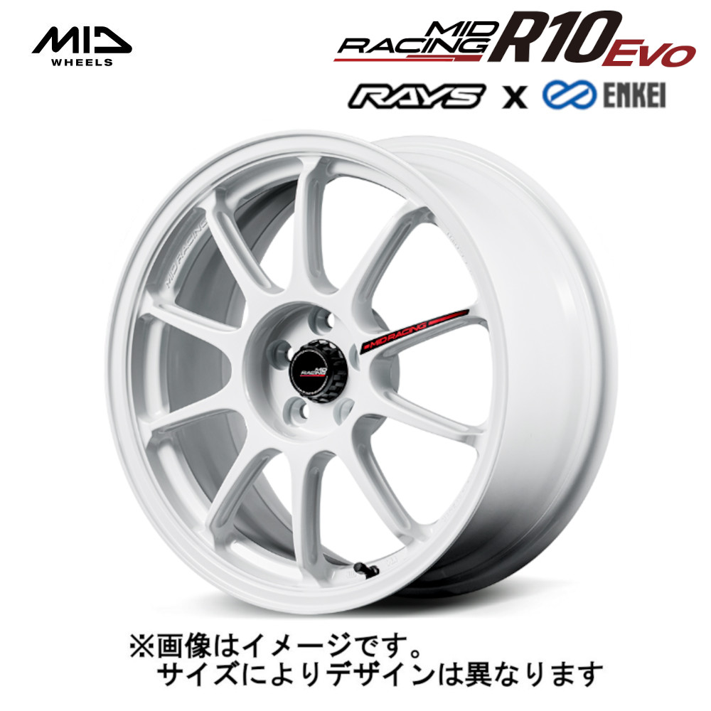 MID RACING MIDレーシング R10 EVO (2本セット) 4H100 16x6.5J +45 ホワイト (WHI) EMD266543345WHIN