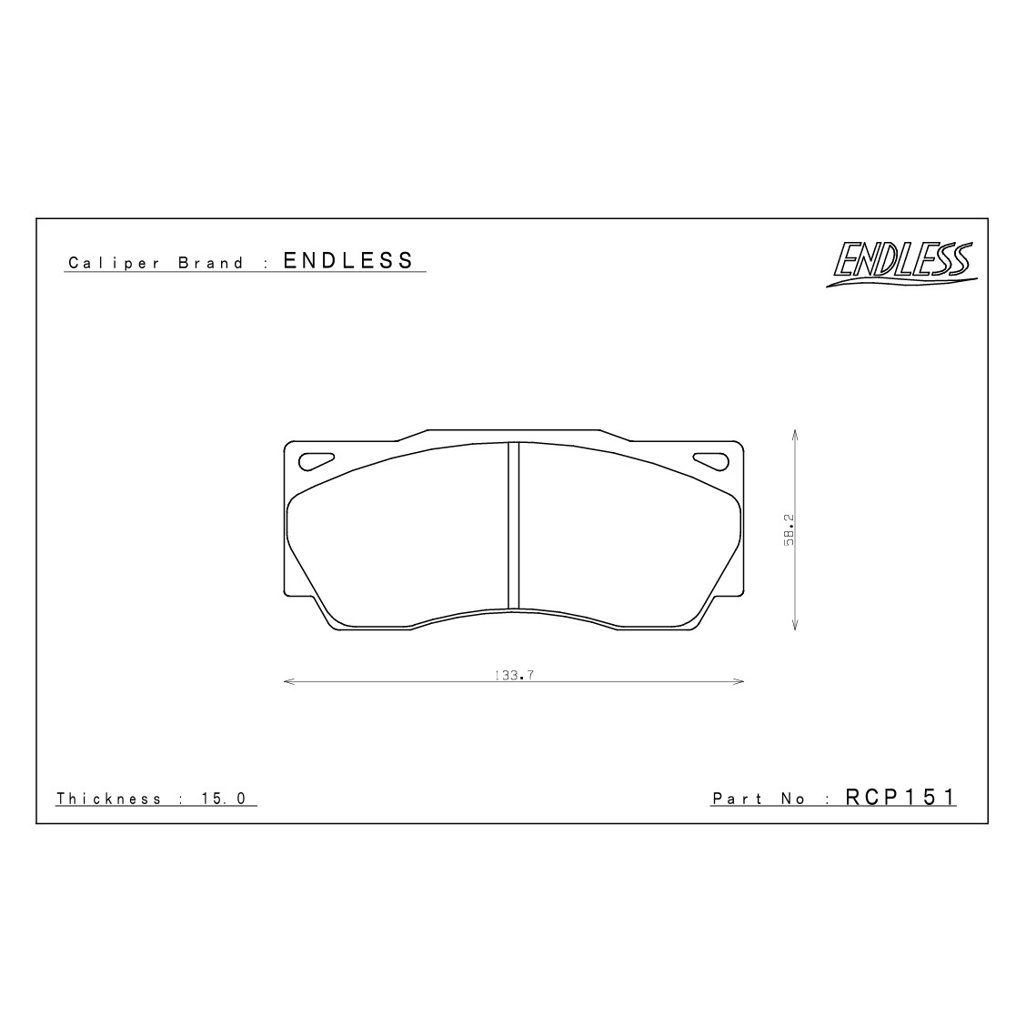 ENDLESS（エンドレス） キャリパーキット用 ブレーキパッド CC40 参考