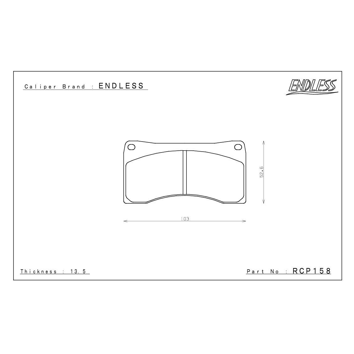 ENDLESS（エンドレス） キャリパーキット用 ブレーキパッド CC43 参考