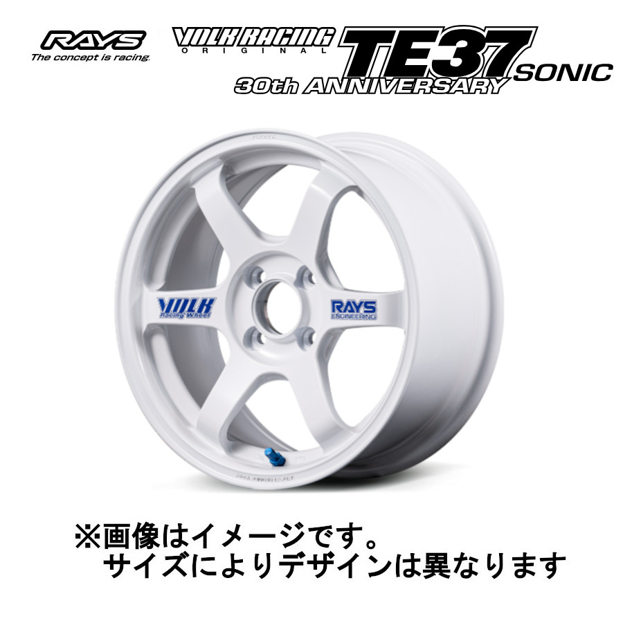 レイズ ボルクレーシング TE37 SONIC ソニック 30TH STICKER (4本セット) 4/100 16x6.5J +46 ホワイト (WH) 02376654692WH