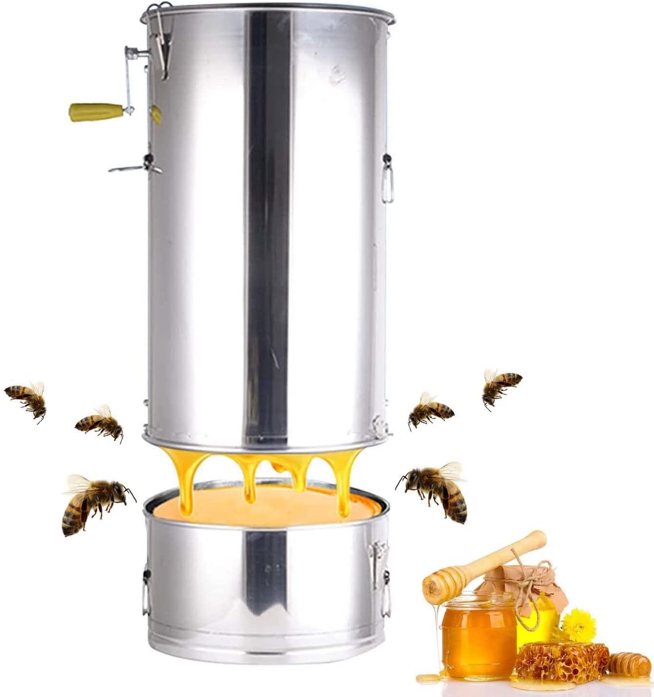 蜂蜜分離器 手動式 採蜜機 濾過ネット付と 大容量 ステンレス製