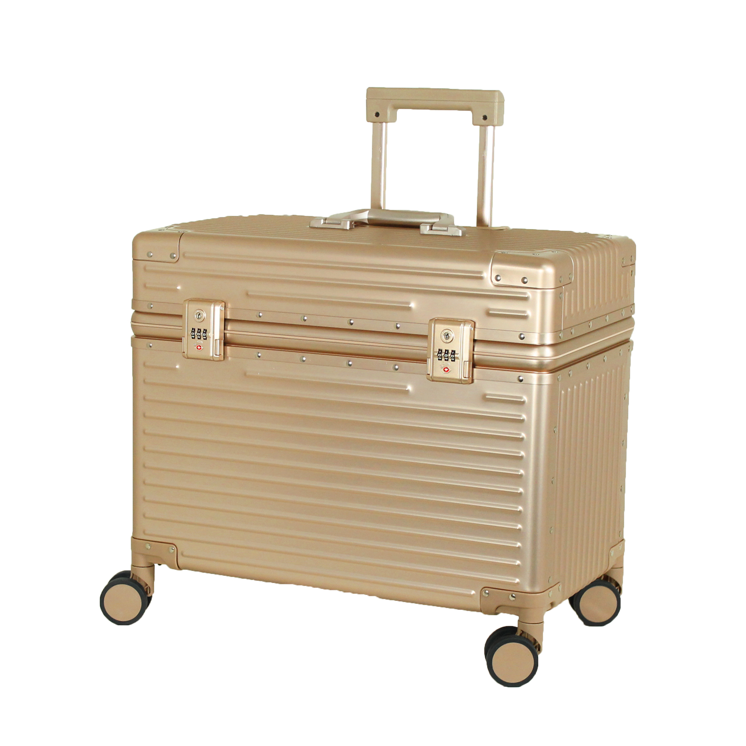 [￥10000/OFF] スーツケース キャリーケース M トップオープン 日本企業企画 オールアルミ 小型 上開き 出張 ビジネス おしゃれ
