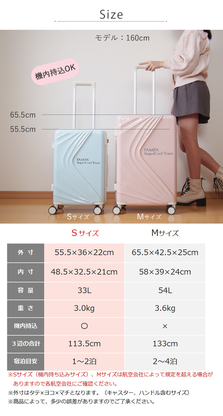 スーツケース Sサイズ 33L 多機能 かわいい おしゃれ 軽量 キャリーケース USB USBポート TSA スマホスタンド 保証なし 関連画像2