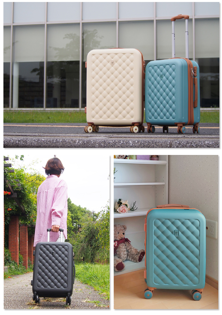 [￥6000/OFF] スーツケース Sサイズ キャリーケース 送料無料 拡張 修学旅行 日本企業企画 かわいい おしゃれ キャリーバッグ  キルト風ボディ おしゃれ