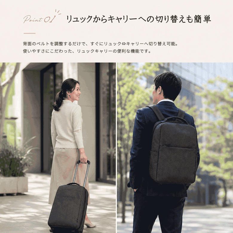 リュックキャリー キャリーバッグ 機内持ち込み S LIGHT ソフトキャリー 軽量 リュック キャリー おしゃれ 通勤 通学 出張 23L 1泊 関連画像3