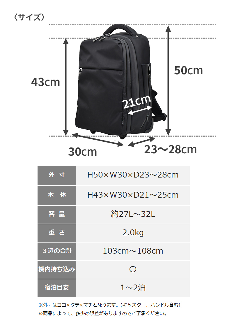 MOIERG（モアエルグ） リュックキャリー 機内持ち込み Sサイズ スーツ