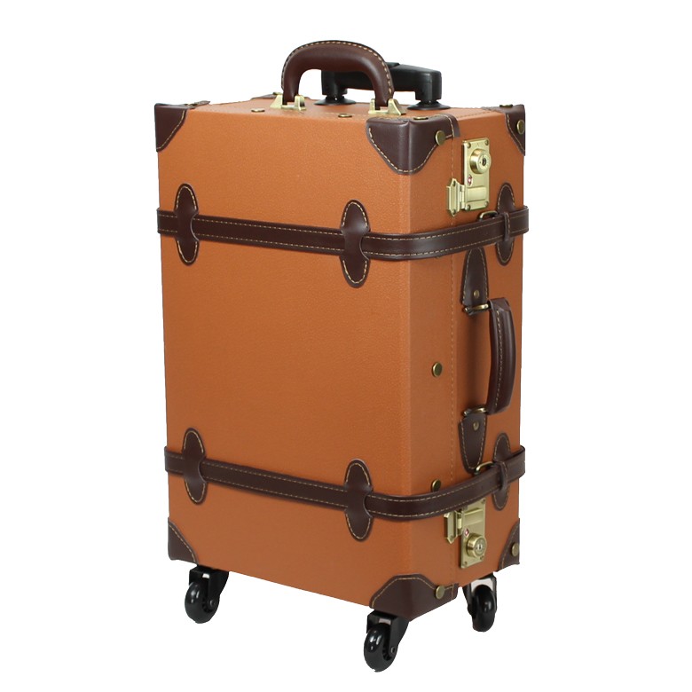 プレゼント サプライズ レトロ スーツケース キャメル 旅行 バッグ