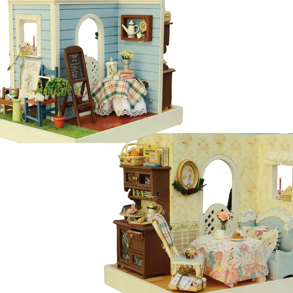 ドールハウス　ハンドメイド☆コーナールーム＆チェア3個☆ 9d61abfd579dfa3245d8baac22f65f