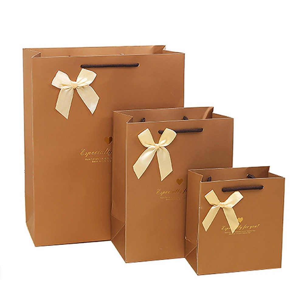 ラッピングギフトバッグ 手提げ袋 紙袋 5枚 ( シンプルブラウン×ゴールドリボン 40×30×12cm ) :1905ra188:ドールハウスと雑貨 moin  moin - 通販 - Yahoo!ショッピング